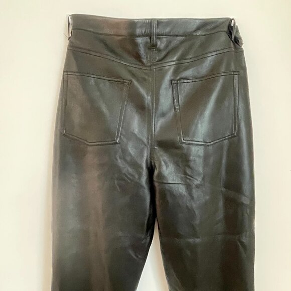 Aritzia Wilfred Melina High Waisted Vegan Leather Cropped Pants - 16 Black - Picture 1 of 4